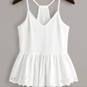 White peplum tank top